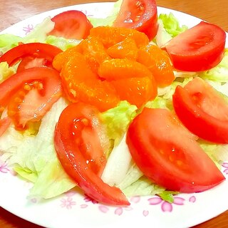 さっぱり簡単♪みかんとトマトのサラダ☆